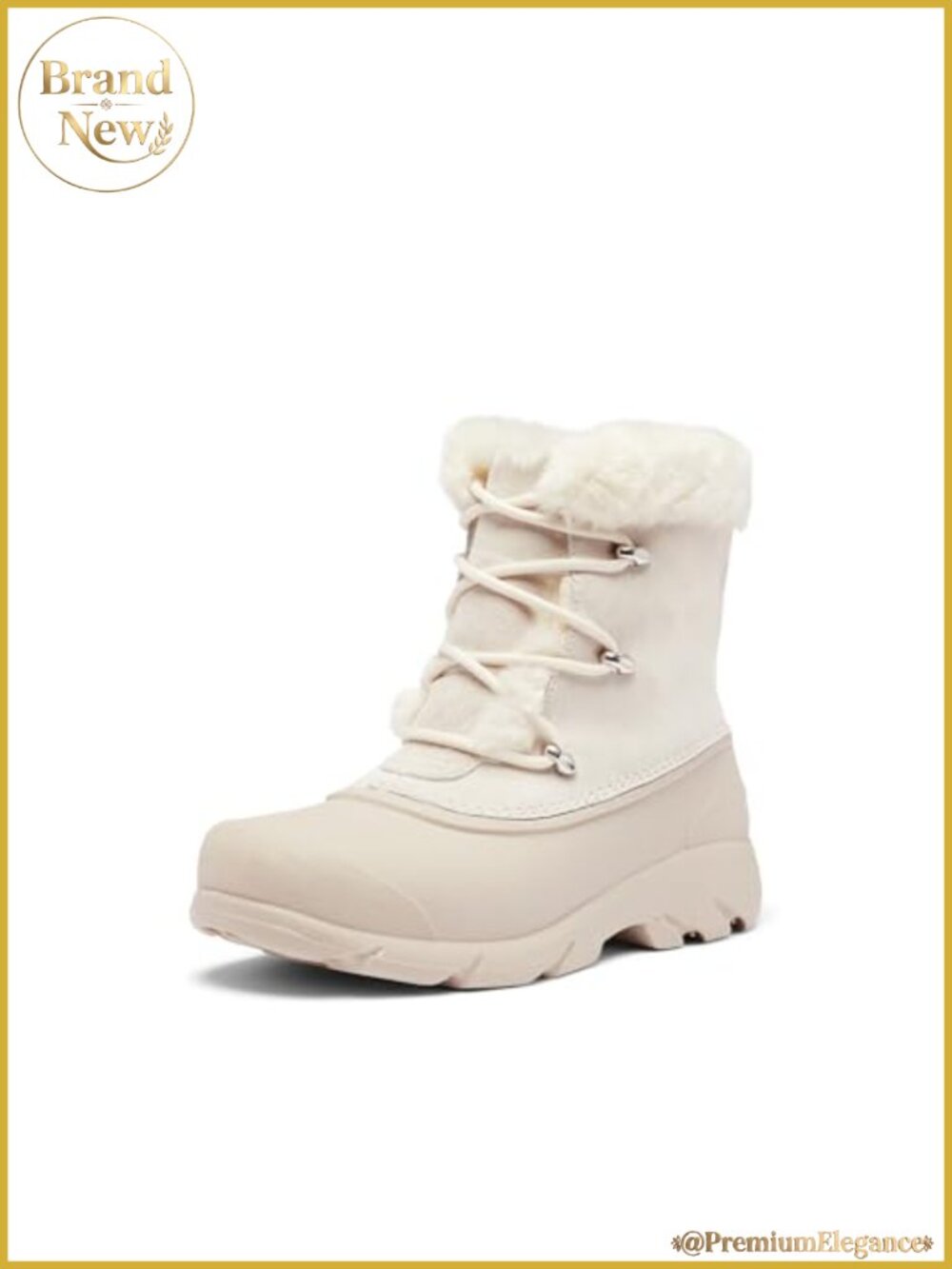 Waterproof Suede Snow Boots with Faux Fur Cuff and 200g Insulation